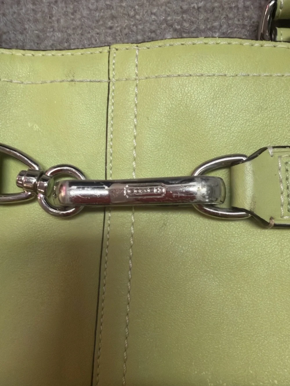 Coach Green Leather Satchel Shoulder Bag Soho Hampton Style Horsebit Purse - Picture 2 of 7